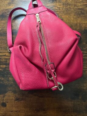 Rebecca Minkoff Hot Pink Pebbled Leather Backpack